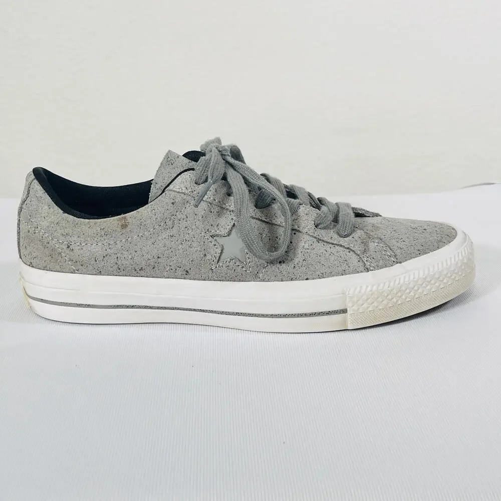 Converse Cons Skateboard Shoes Womens 8.5 Mens 6.5 Gray Punk Grunge Sneakers